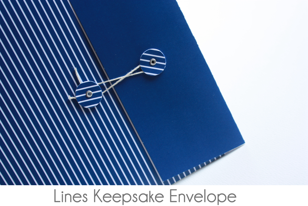 White Lines on Colored Background Keepsake Envelopes - Our Story Paper Co.