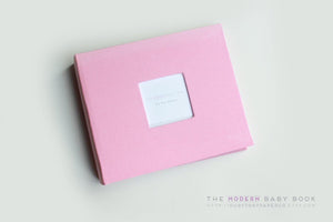 Bubblegum Pink Modern Baby Book - Our Story Paper Co.