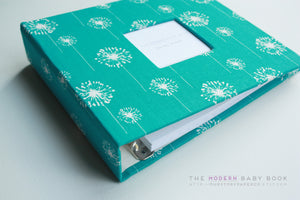 Teal Dandelion Modern Baby Book - Our Story Paper Co.
