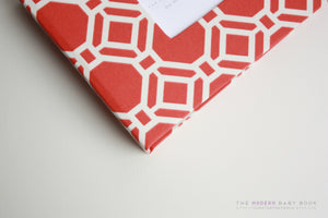Red Tangerine Geometrics Modern Baby Book - Our Story Paper Co.