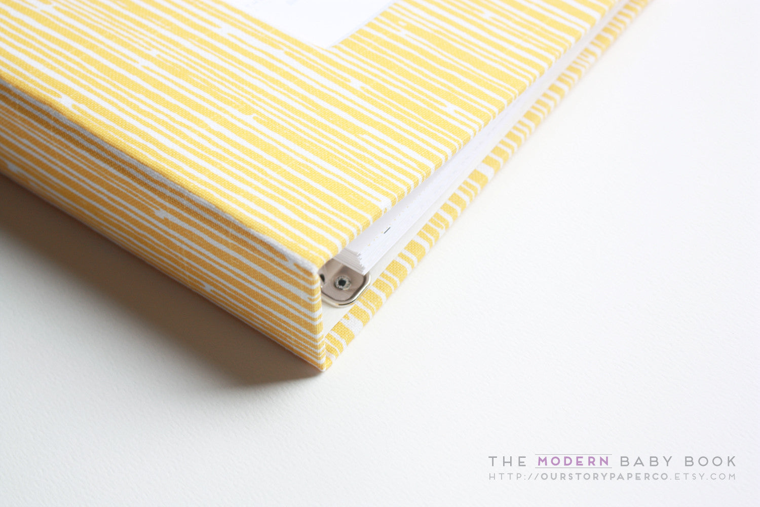 Yellow Lines Modern Baby Book - Our Story Paper Co.