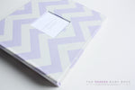 Lavender Chevron Modern Baby Book - Our Story Paper Co.