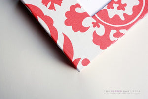 Coral Swirls Modern Baby Book - Our Story Paper Co.