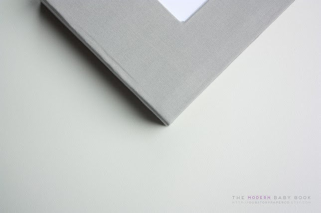 Solid Gray Modern Baby Book - Our Story Paper Co.