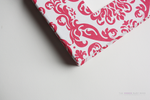 Candy Pink Damask Modern Baby Book - Our Story Paper Co.