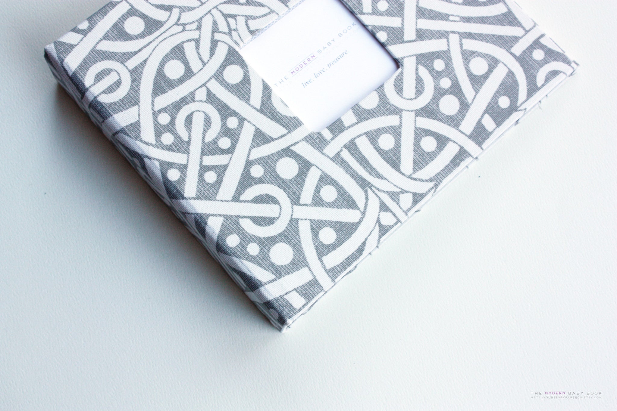 Gray Galaxy Modern Baby Book - Our Story Paper Co.