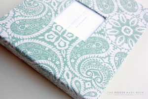 Teal Green Tibi Modern Baby Book - Our Story Paper Co.
