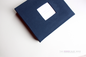 Navy Modern Baby Book - Our Story Paper Co.