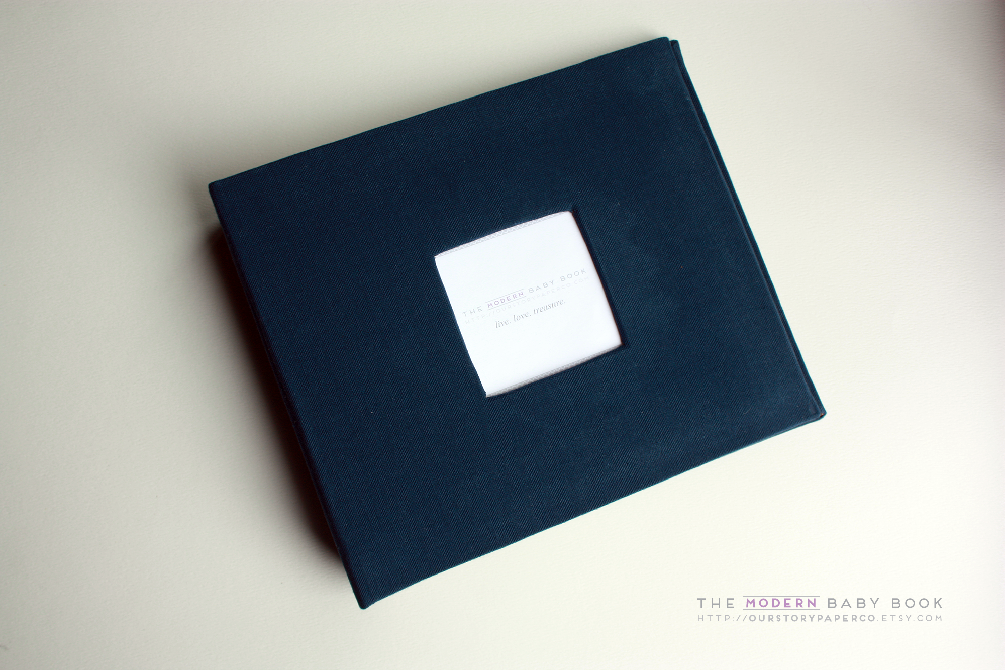 Navy Modern Baby Book - Our Story Paper Co.