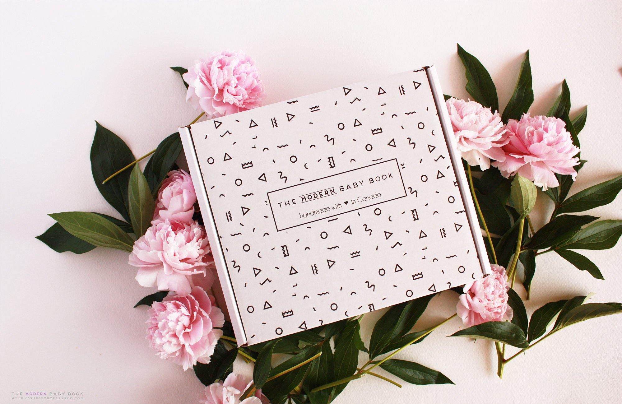 Blush and Coral Blossom Florals Modern Baby Book - Our Story Paper Co.