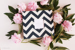 Navy Chevron Modern Baby Book - Our Story Paper Co.