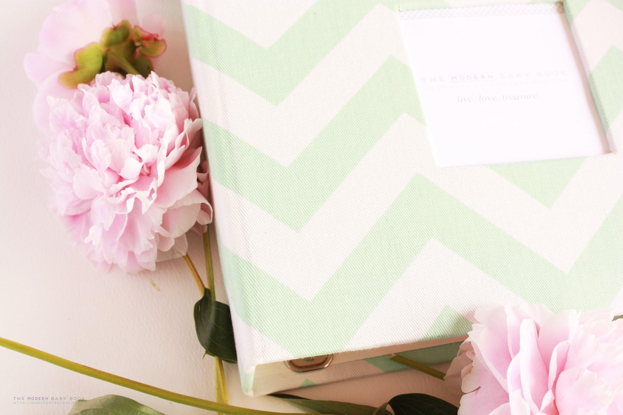 Mint Green Chevron Keepsake Album - Our Story Paper Co.