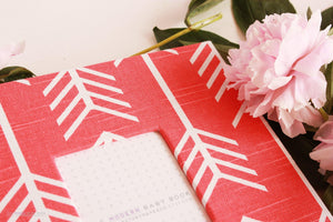 Coral Arrow Modern Baby Book - Our Story Paper Co.