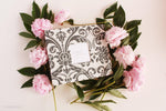 Charcoal Damask Modern Baby Book - Our Story Paper Co.