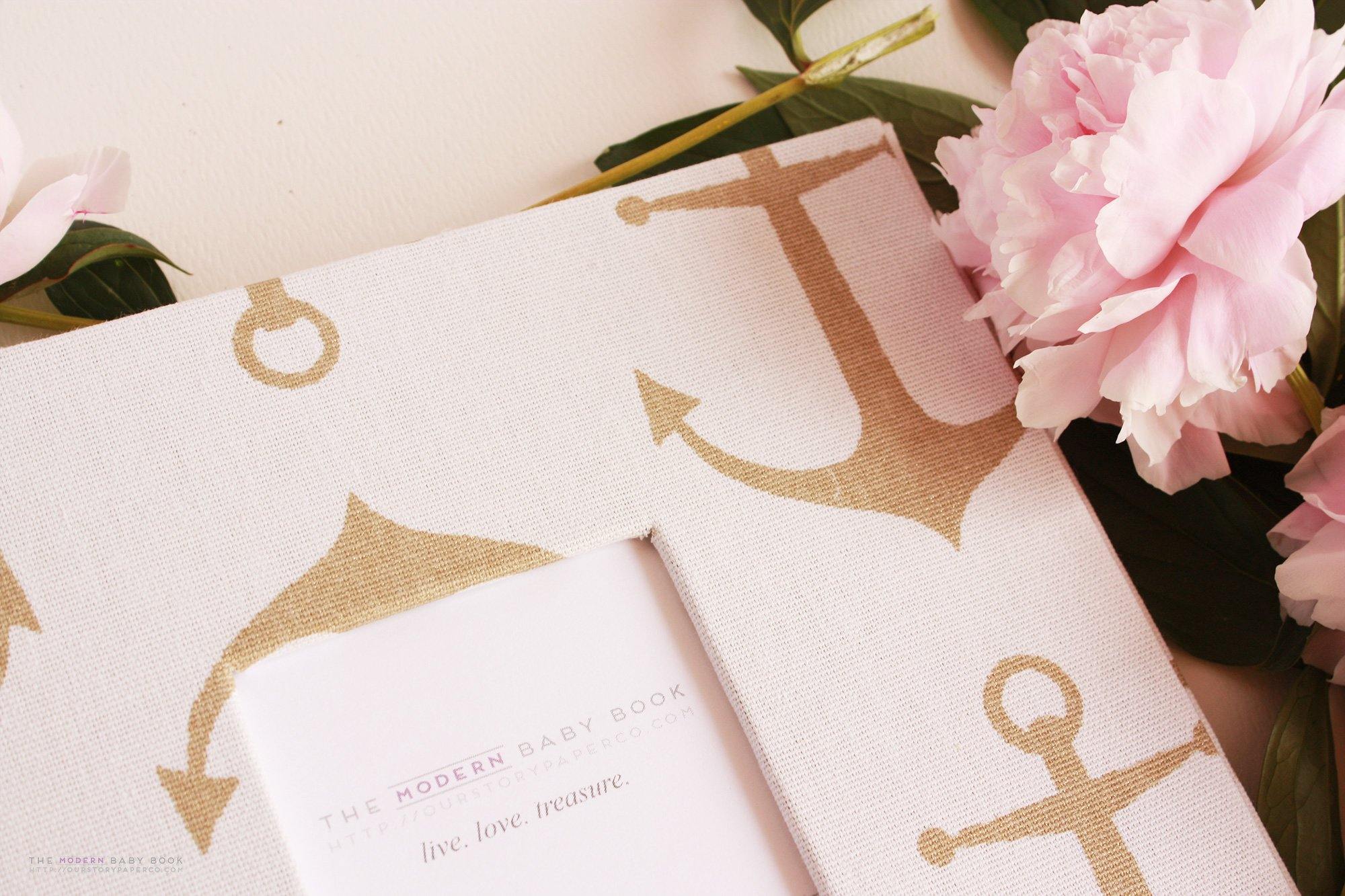 Gold Anchors Modern Baby Book - Our Story Paper Co.
