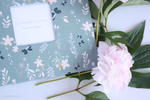 Grey Floral Blossom Modern Baby Book - Our Story Paper Co.