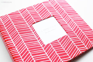 Fuscia Pink Herringbone Modern Baby Book - Our Story Paper Co.