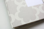 Natural Beige Lattice Modern Baby Book - Our Story Paper Co.