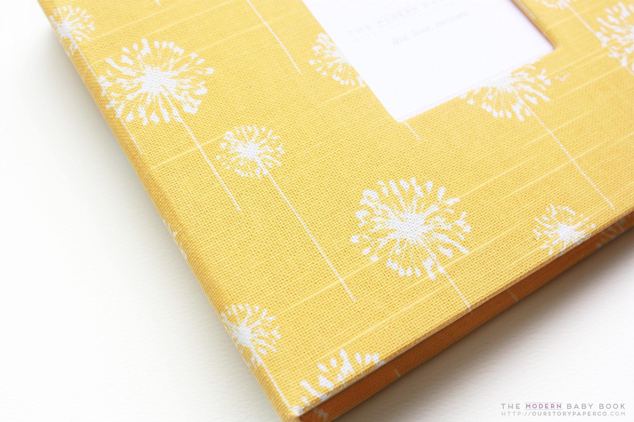 Corn Yellow Dandelion Modern Baby Book - Our Story Paper Co.