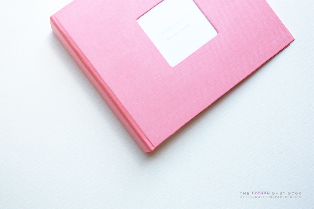 Coral Modern Baby Book - Our Story Paper Co.