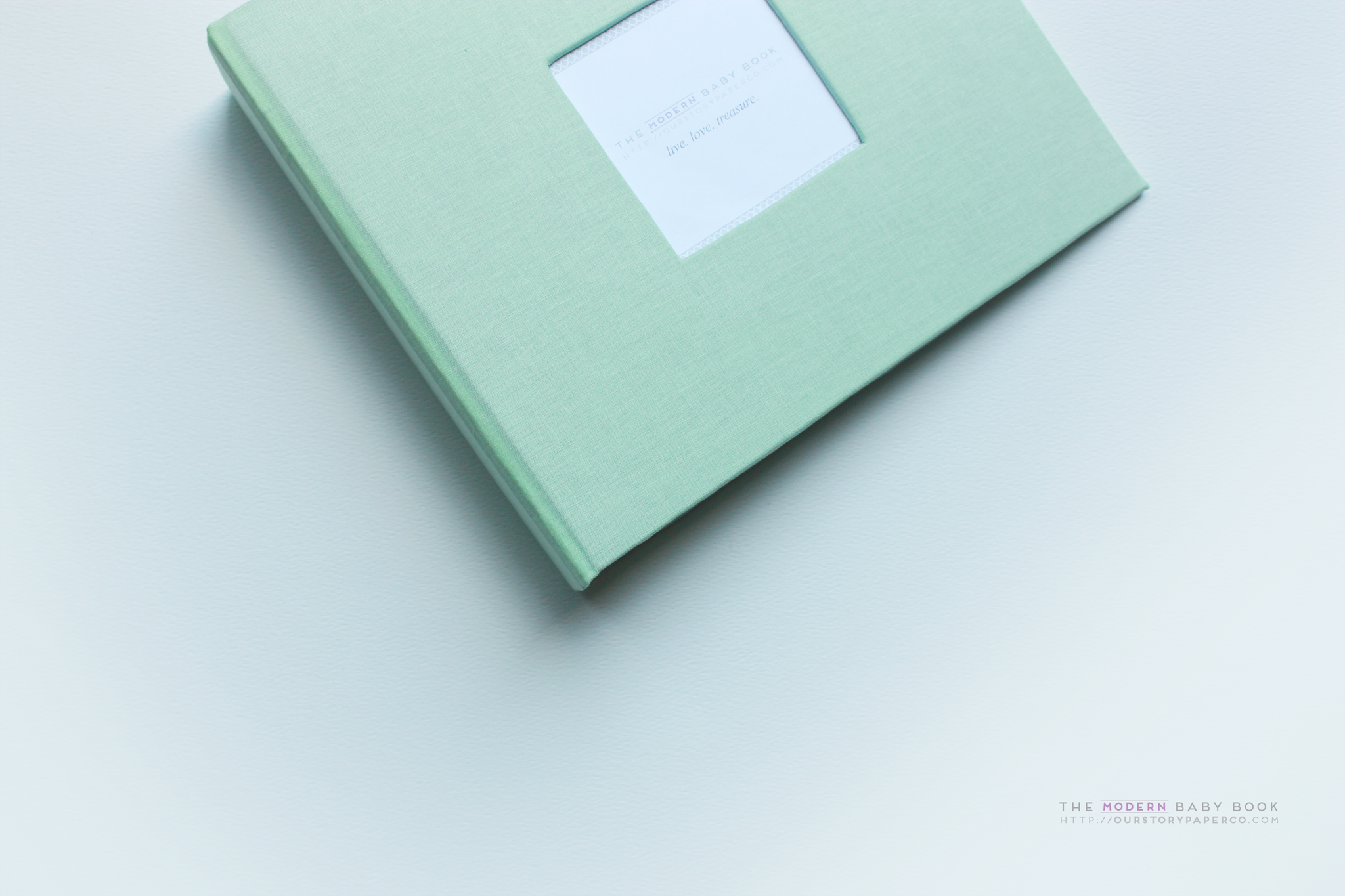Pastel Green Modern Baby Book - Our Story Paper Co.