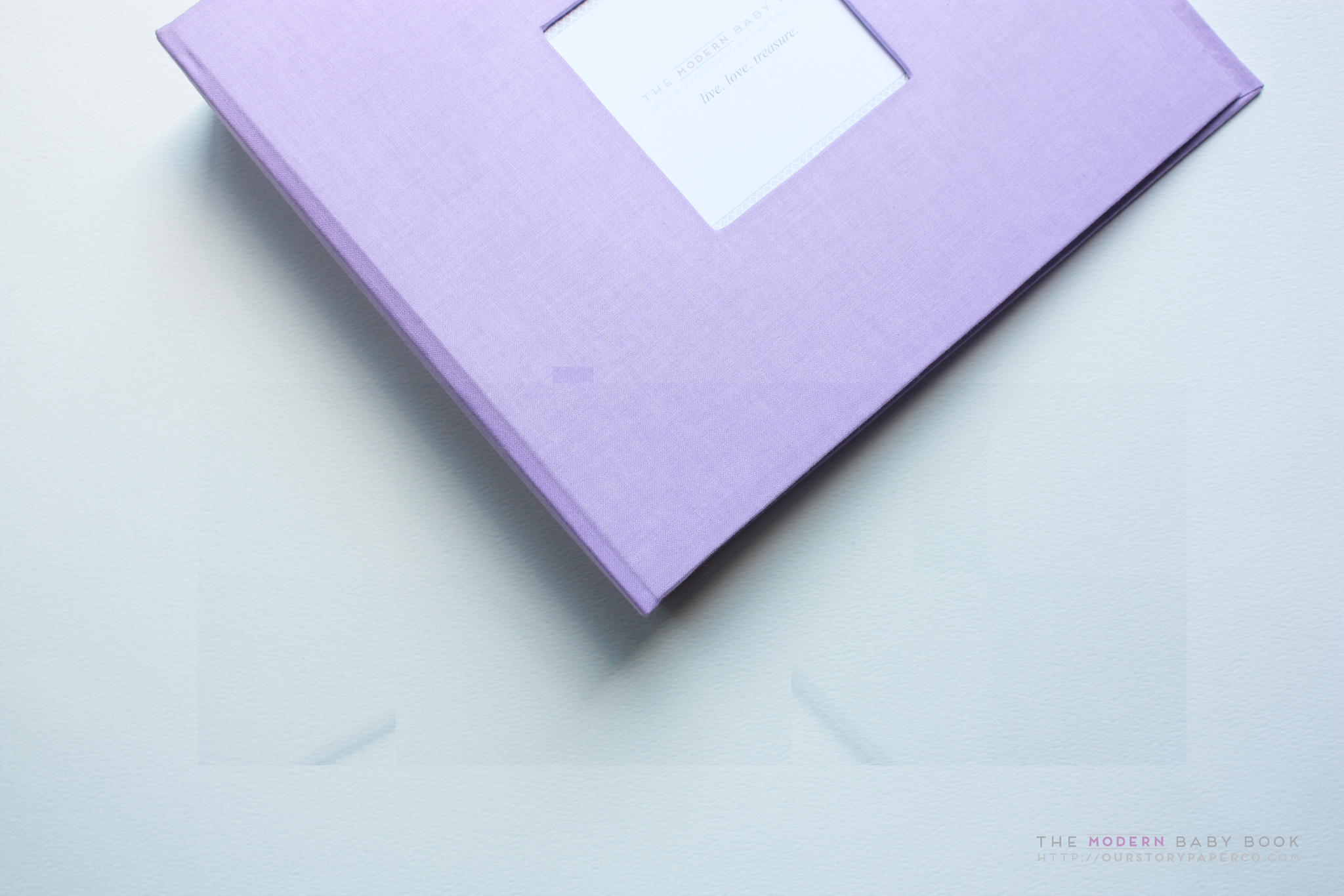 Deep Lavender Modern Baby Book - Our Story Paper Co.