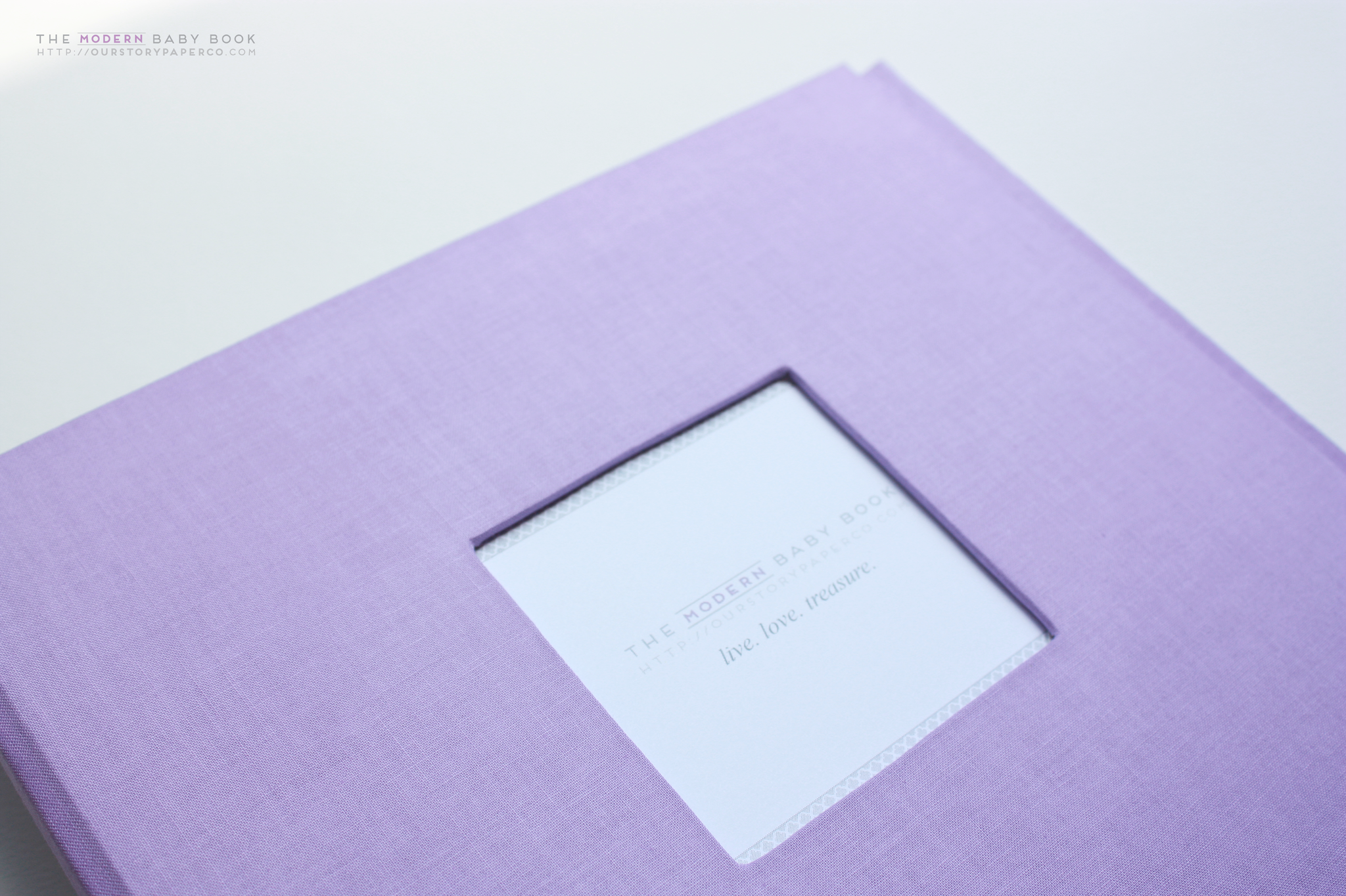 Deep Lavender Modern Baby Book - Our Story Paper Co.
