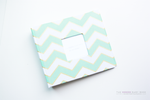 Mint Green with Gold Chevron Modern Baby Book - Our Story Paper Co.