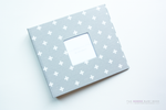 Grey and White Mini Crosses Modern Baby Book - Our Story Paper Co.