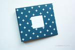 Navy and White Mini Crosses Modern Baby Book - Our Story Paper Co.