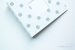 Grey on White Polka Dot Modern Baby Book - Our Story Paper Co.