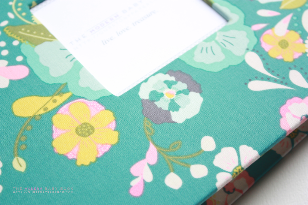 Forest Green Florals Modern Baby Book - Our Story Paper Co.