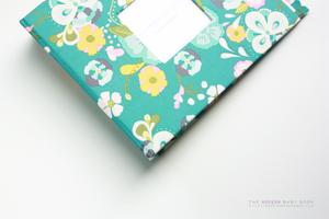Forest Green Florals Modern Baby Book - Our Story Paper Co.