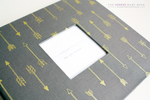 Carbon Gray Gold Arrow Modern Baby Book - Our Story Paper Co.