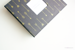 Carbon Gray Gold Arrow Modern Baby Book - Our Story Paper Co.