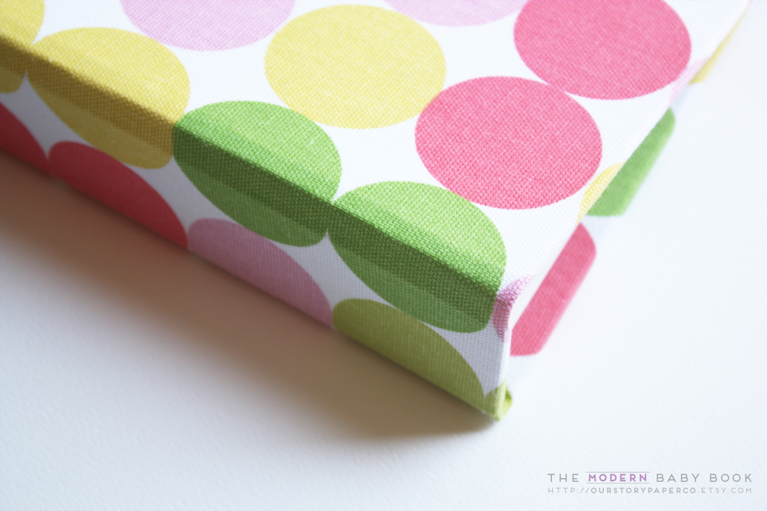 Zoo Polka Dots Pink Modern Baby Book - Our Story Paper Co.