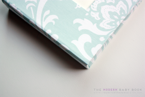 Teal Damask Modern Baby Book - Our Story Paper Co.