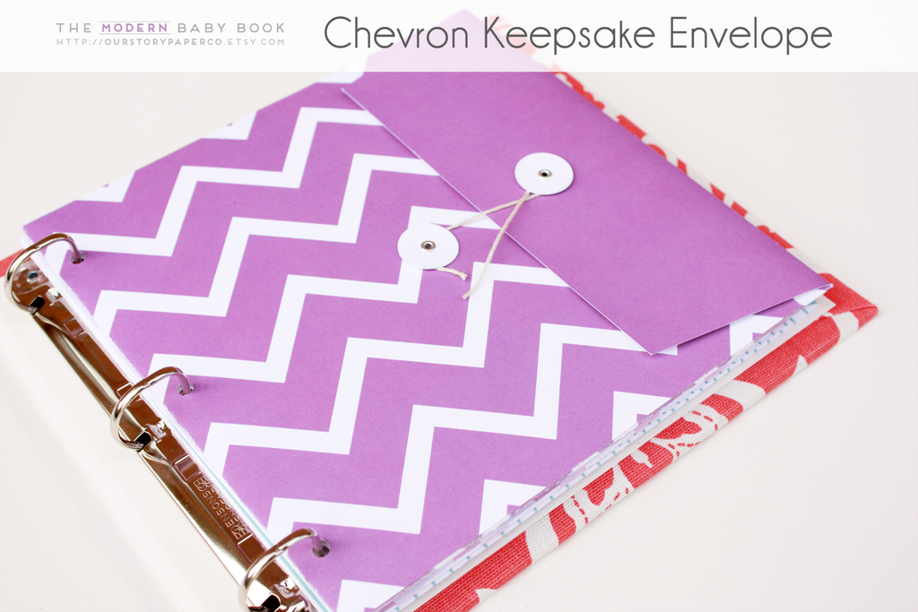 Colored Chevron on White Background Keepsake Envelopes - Our Story Paper Co.