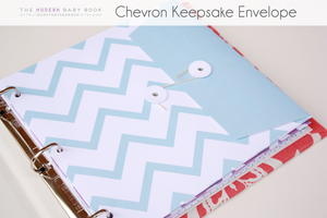 White Chevron on Colored Background Keepsake Envelopes - Our Story Paper Co.