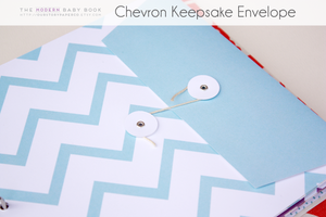 White Chevron on Colored Background Keepsake Envelopes - Our Story Paper Co.