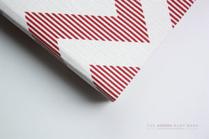 Red Chevy Chevron Modern Baby Book - Our Story Paper Co.