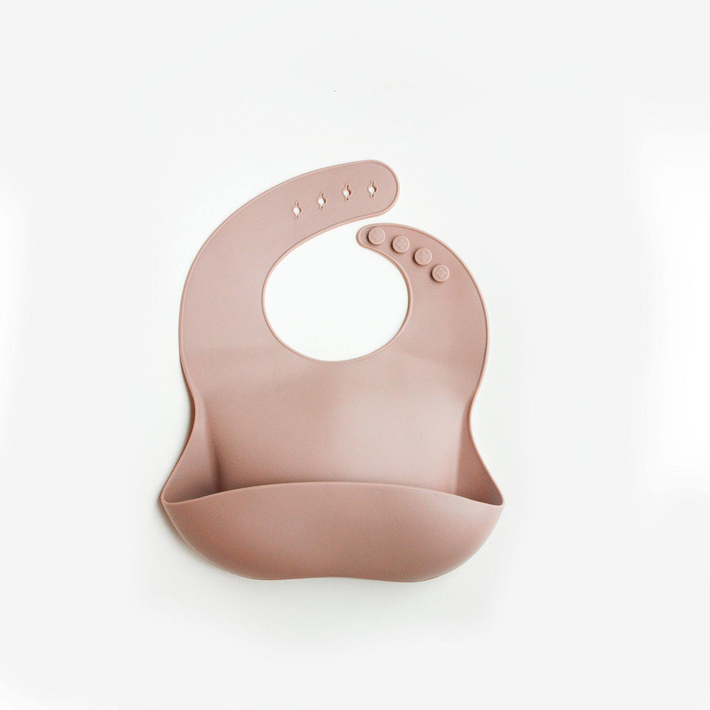 Silicone Feeding Bib in Almond Blossom - Our Story Paper Co.