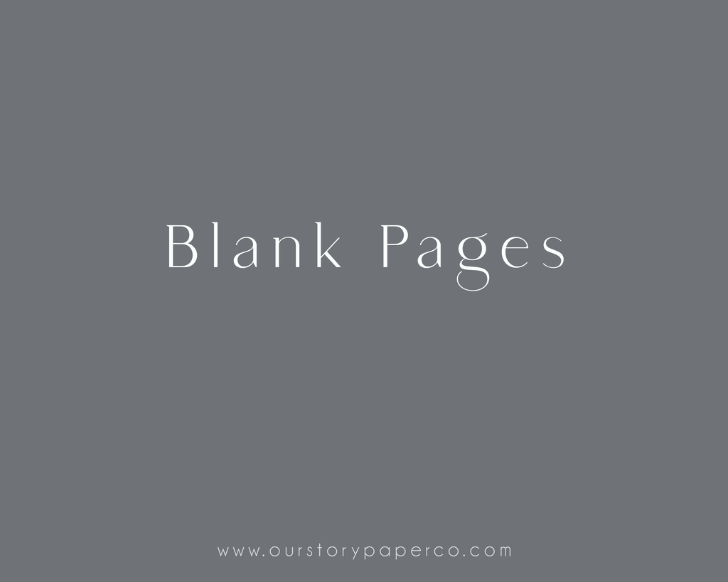 Blank Sheets - Our Story Paper Co.