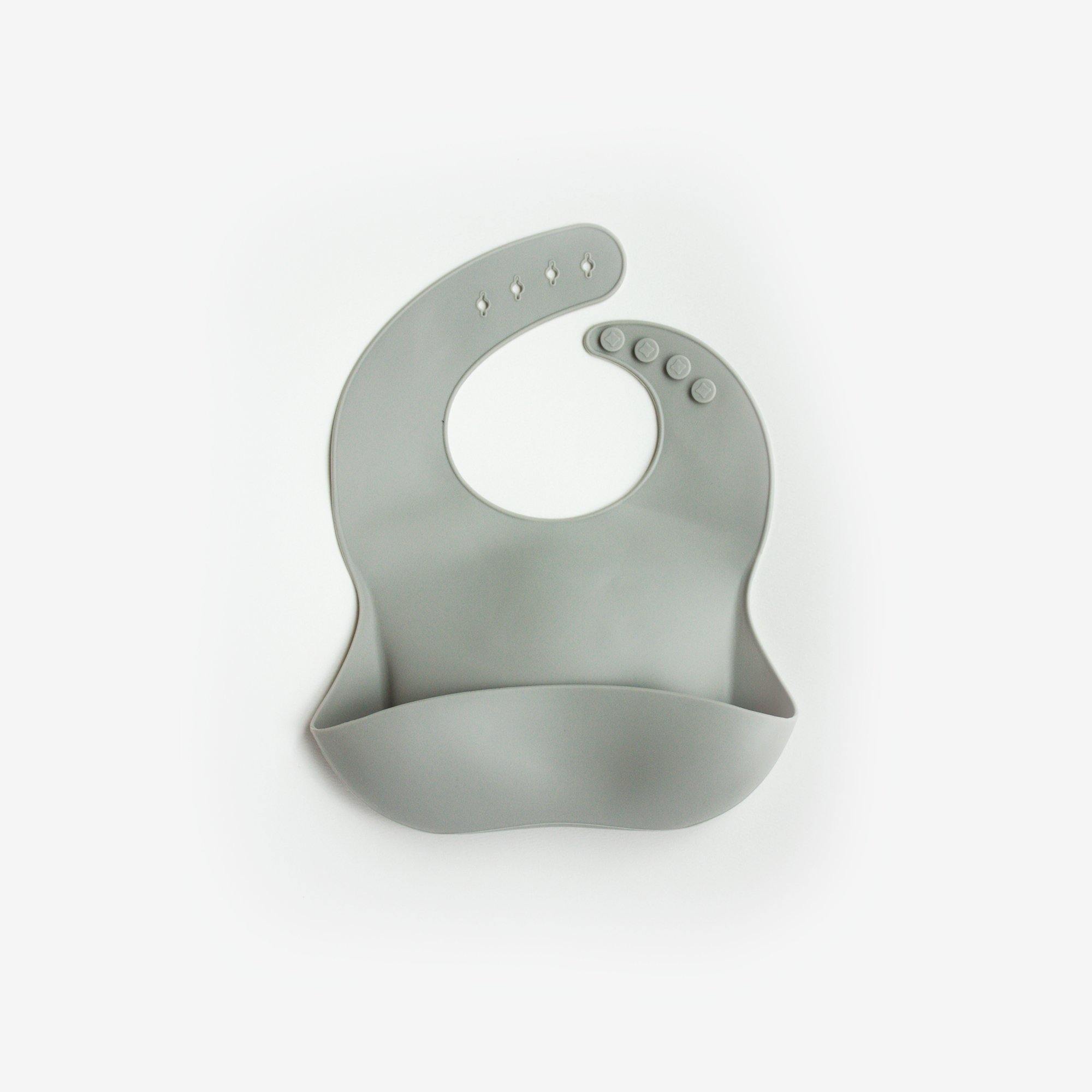 Silicone Feeding Bib in Gray Dawn - Our Story Paper Co.