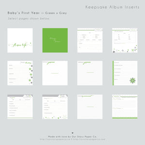 Teal Green Tibi Modern Baby Book - Our Story Paper Co.
