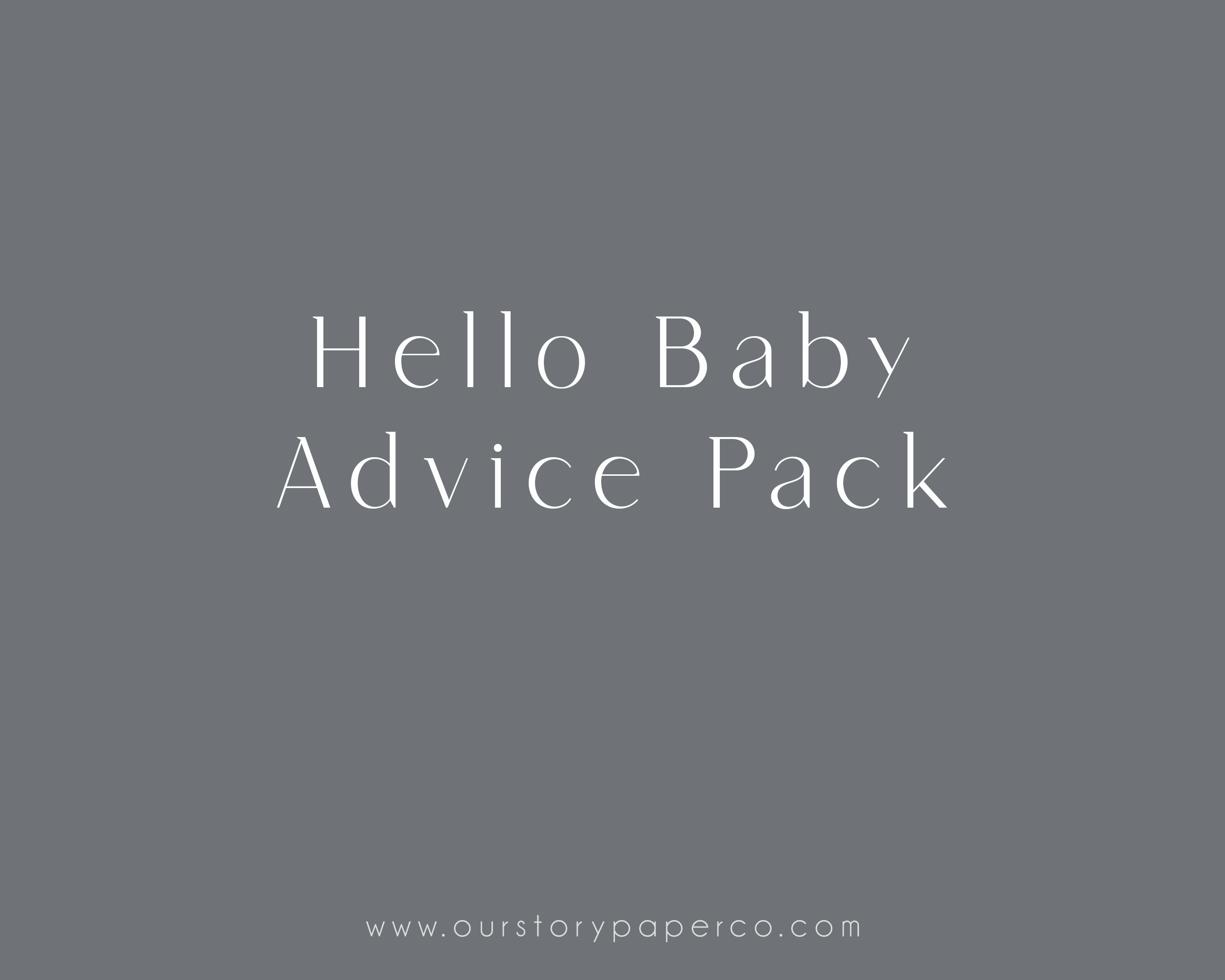 Baby Shower Games | "Hello Baby" Advice Pack - Our Story Paper Co.