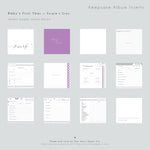 Purple and Grey Triangles Modern Baby Book - Our Story Paper Co.