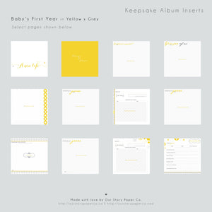 Yellow Galaxy Modern Baby Book - Our Story Paper Co.